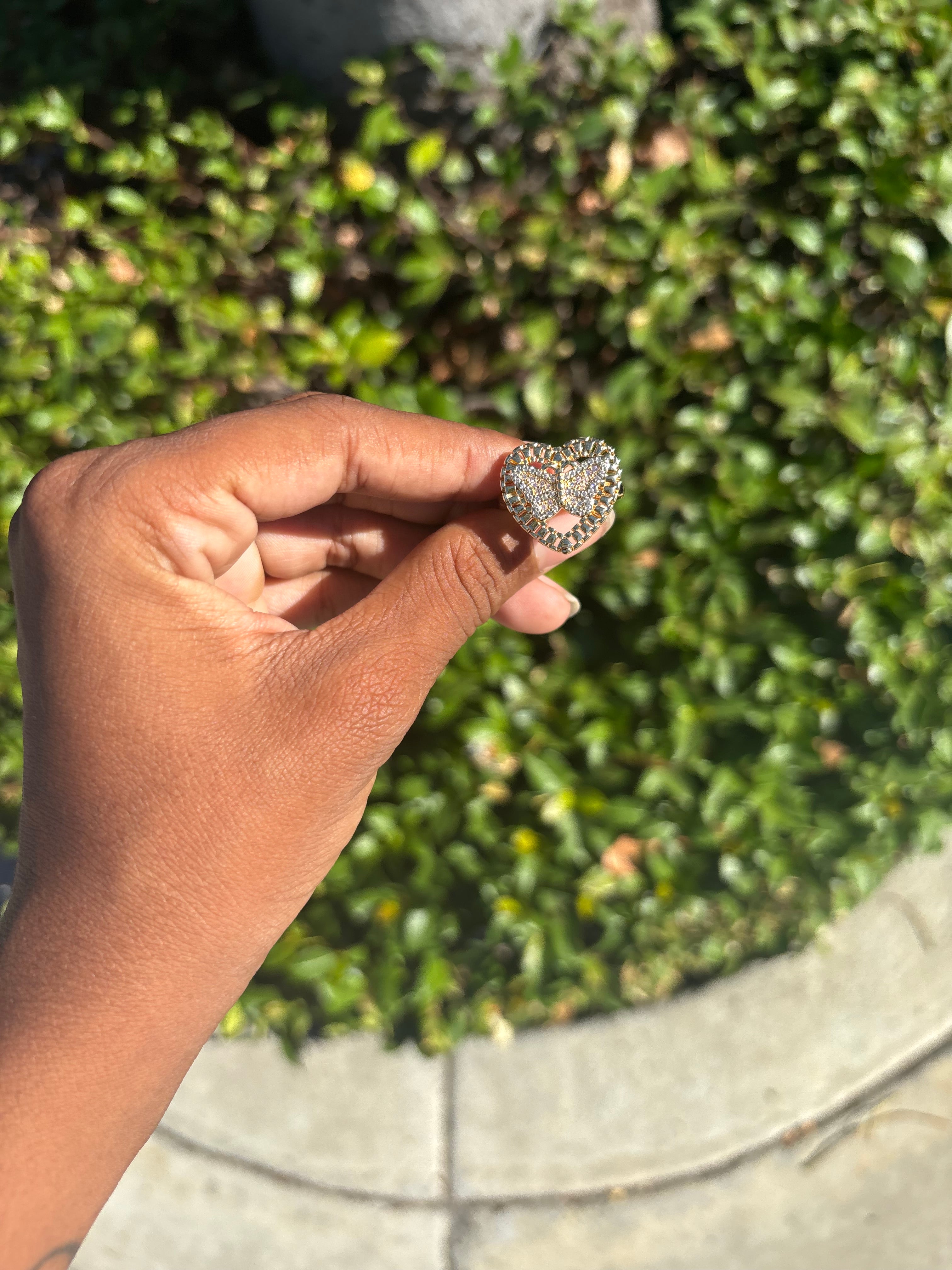 Butterfly heart ring